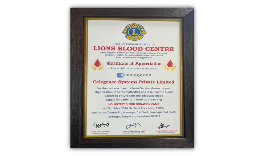 Blood Donation Host Celegence - Corporate Social Responsibility